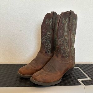 Justin Boots Women’s Brown and Teal Western Boots